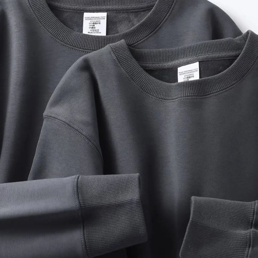 Unisex Langarm Sweatshirt Pullover mit Rundhals und Bündchen