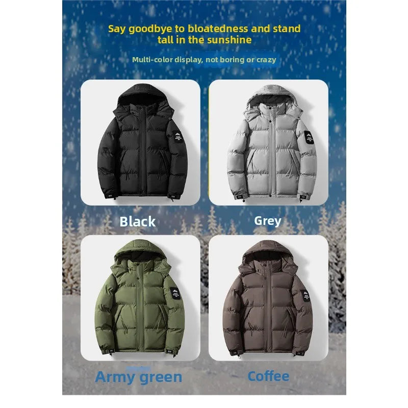 Unisex Winter Steppjacke mit Kapuze und Patches - Warm & Bequem