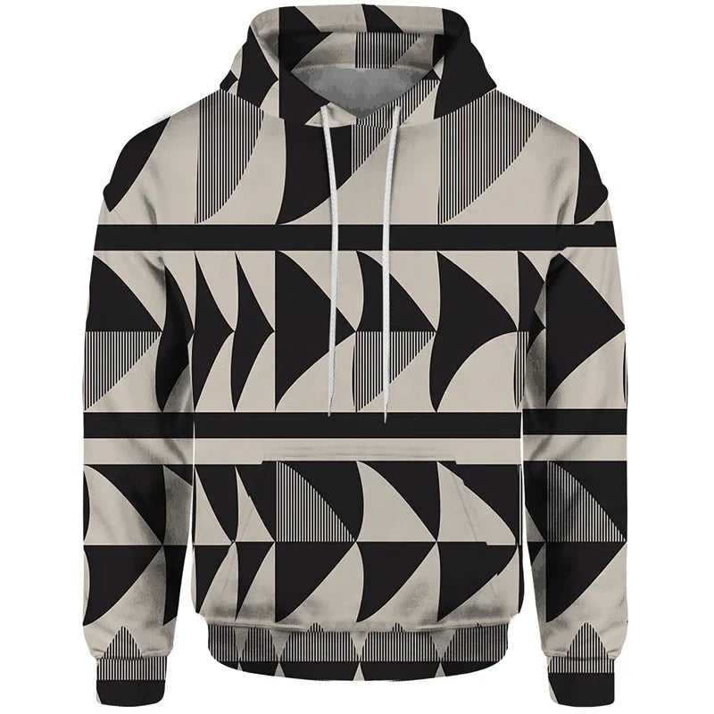 Hoodie met patchworkpatroon en capuchon