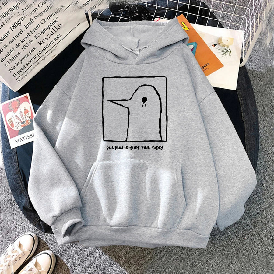 Hoodie met eendenprint en kangoeroezak - verschillende kleuren
