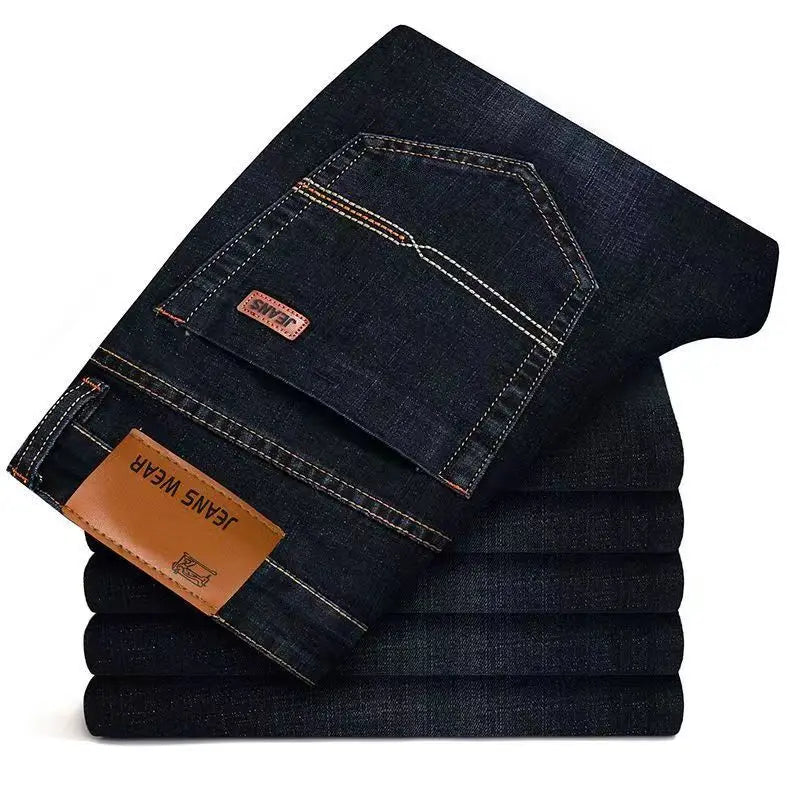 Herenjeans straight fit denim broek blauw