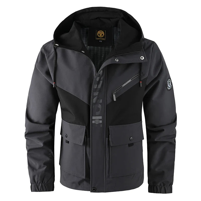 Herren Jacke mit Kapuze & Reißverschluss, mehrfarbig