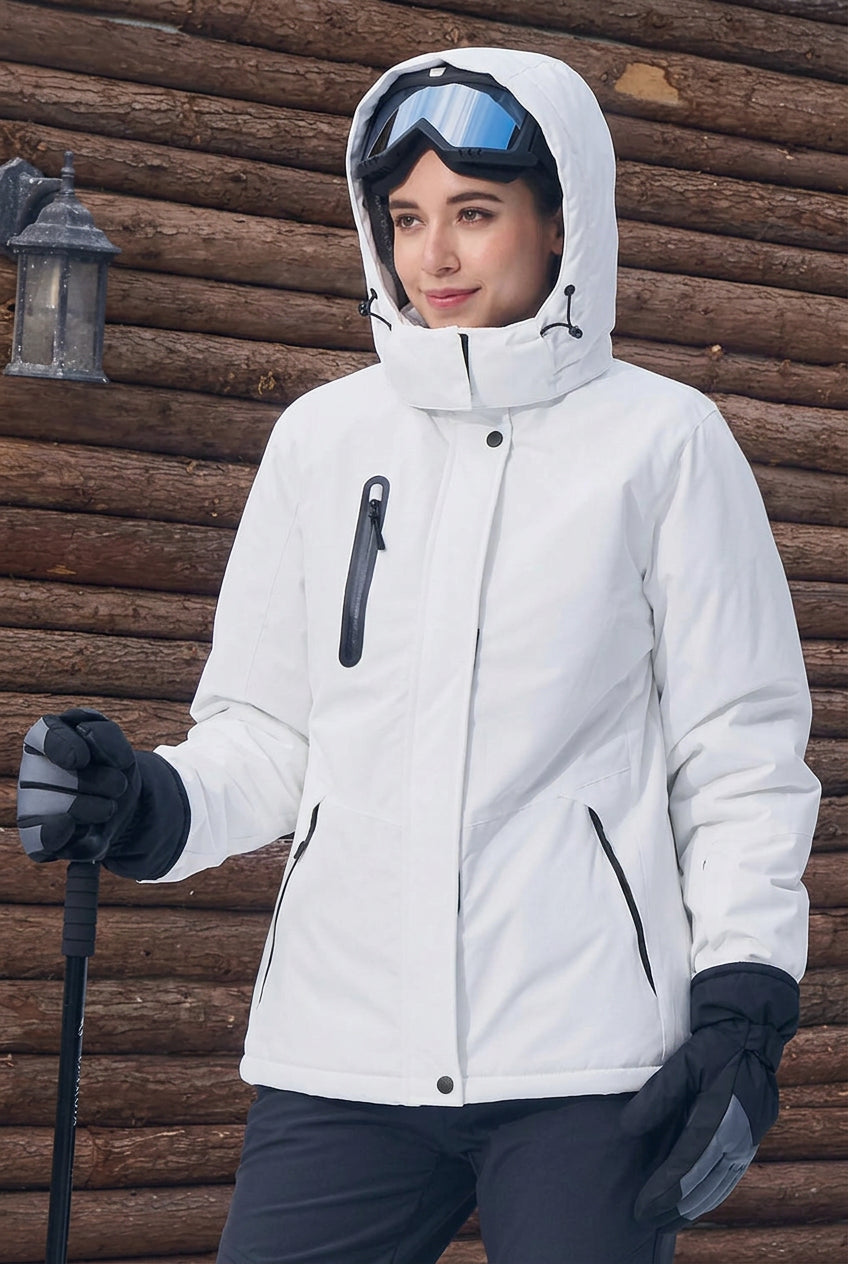 Damesoutdoorjas met capuchon - waterafstotende winterjas