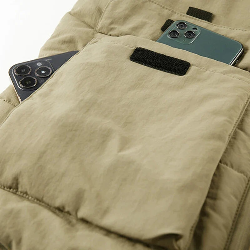 Steppweste für Herren mit Stehkragen & Taschen, gefütterte Weste