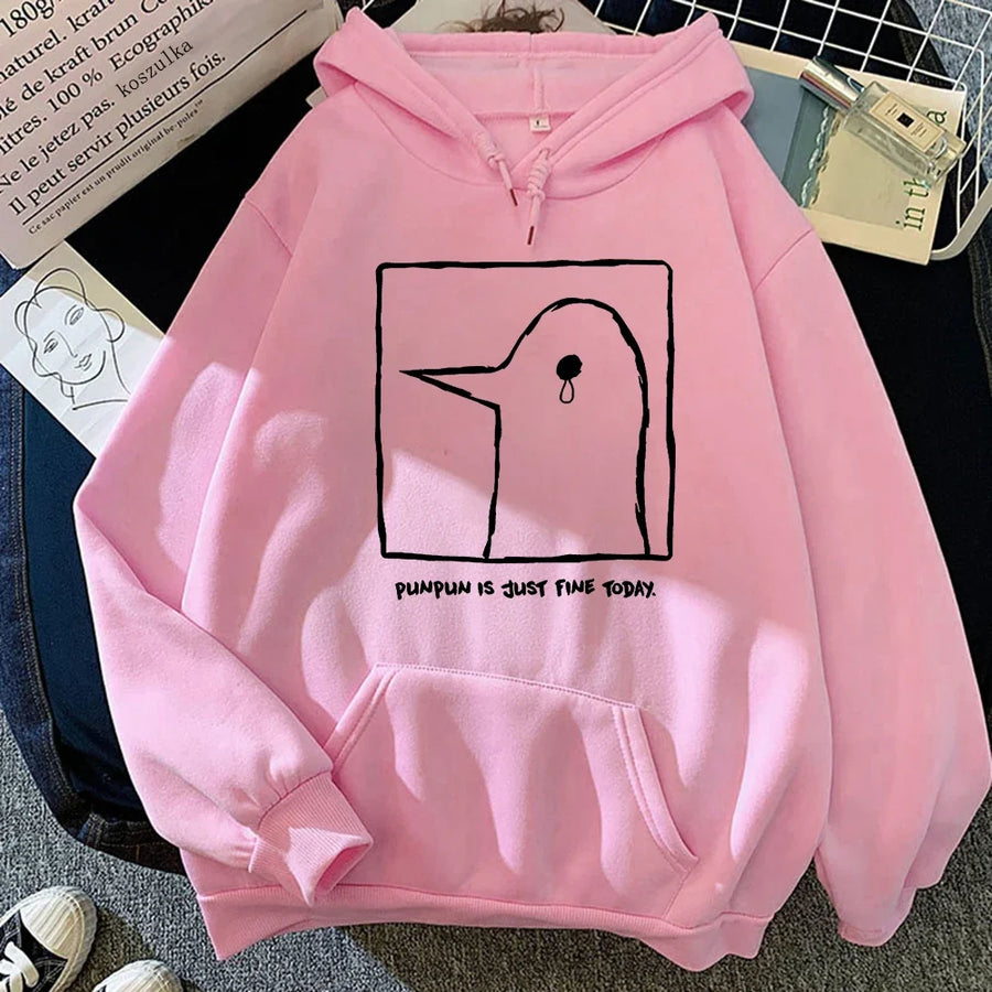 Hoodie met eendenprint en kangoeroezak - verschillende kleuren