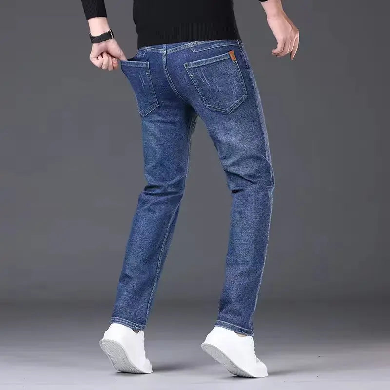 Herenjeans straight fit denim broek blauw