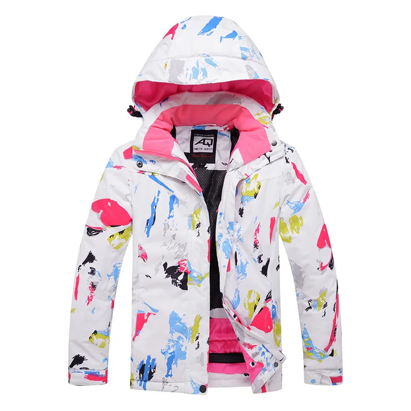 Unisex Outdoorjacke mit Kapuze, bunter Druck