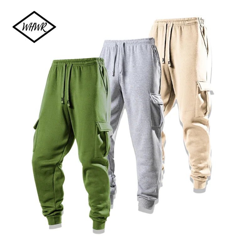 Cargo-joggingbroek voor heren met elastische tailleband en zijzakken