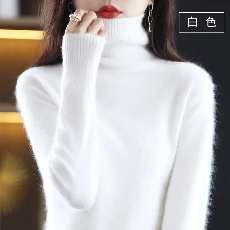 Damen Rollkragenpullover Langarm Strickpullover Weiches Material