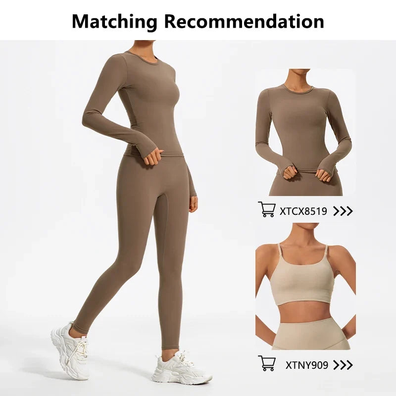 Sportlegging voor dames met hoge taille, V-design en liftend effect voor de billen