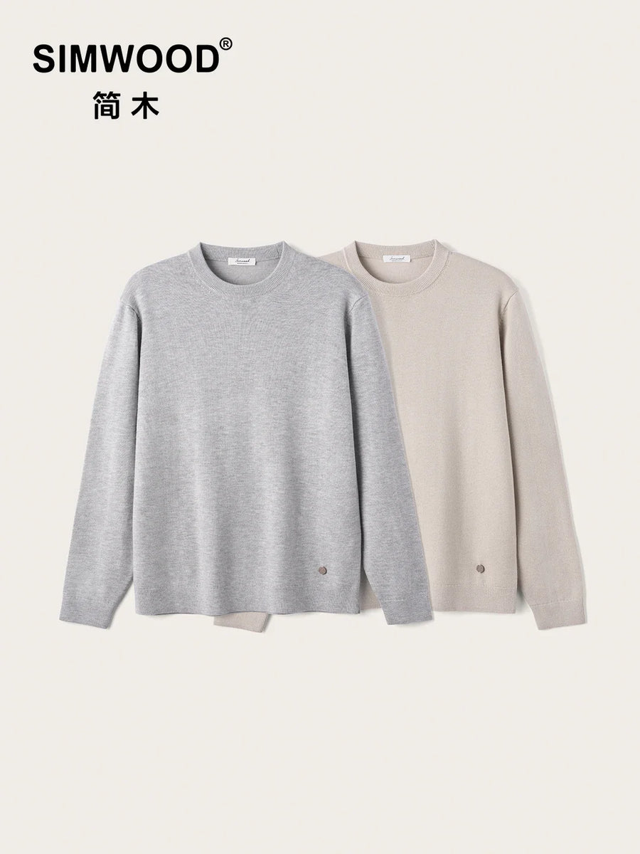 Unisex pullover met ronde hals, fijngebreid, klassiek