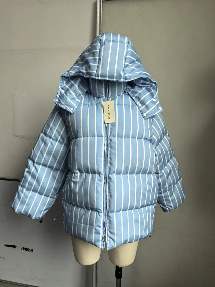 Damen Winter Steppjacke mit Kapuze und Kordelzug