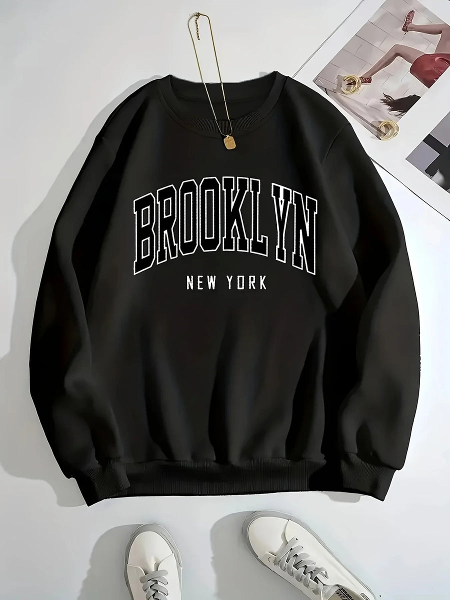 Unisex sweatshirt Brooklyn New York met ronde hals, grijs