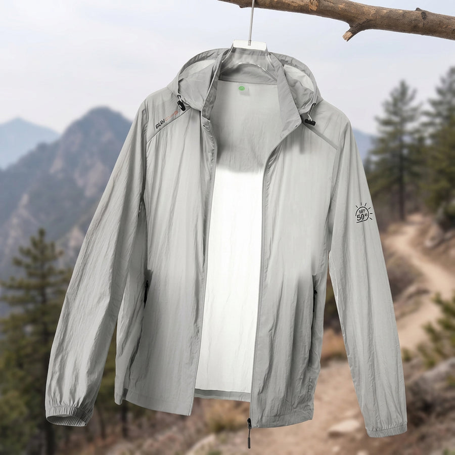 Lichte herenwindbreaker met capuchon, ademend, met rits