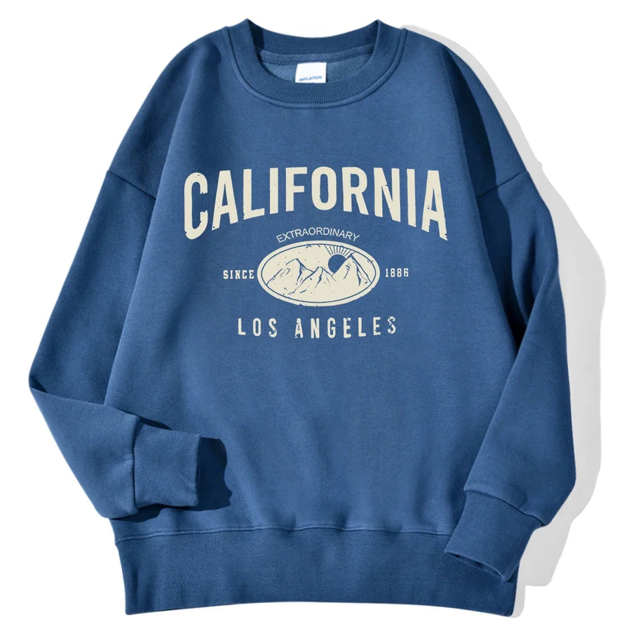 Unisex sweatshirt met lange mouwen, ronde hals en logo-opdruk, casual top