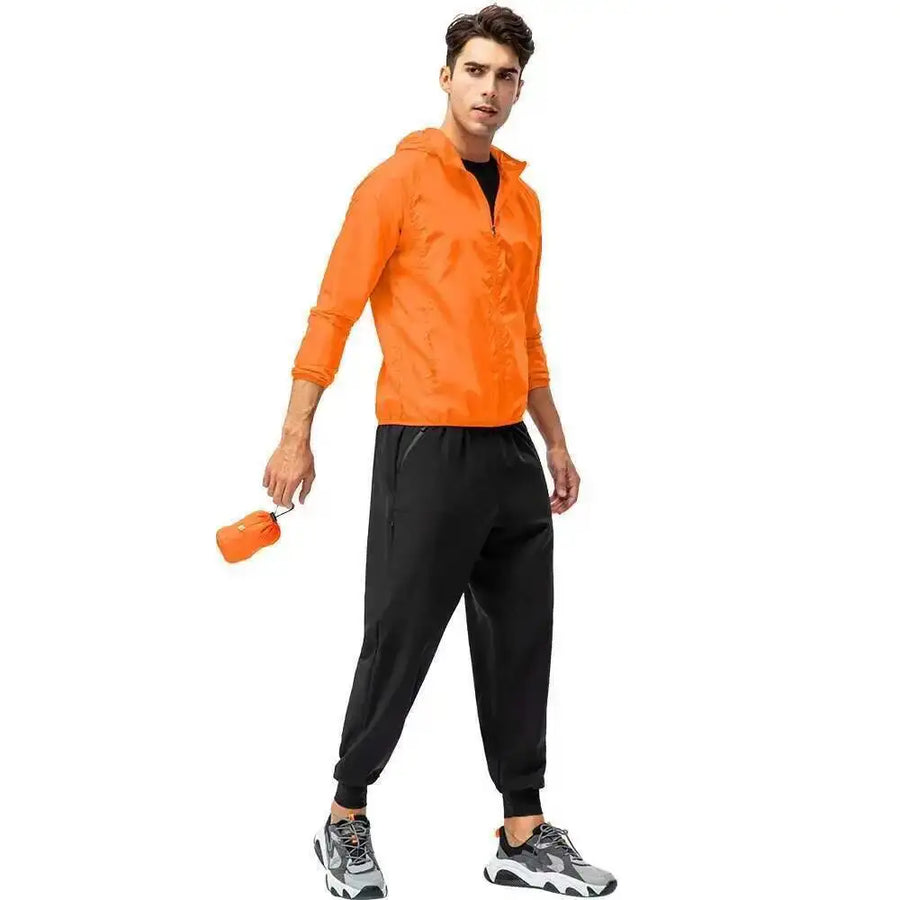 Unisex Leichte Kapuzenjacke Windbreaker mit Reißverschluss