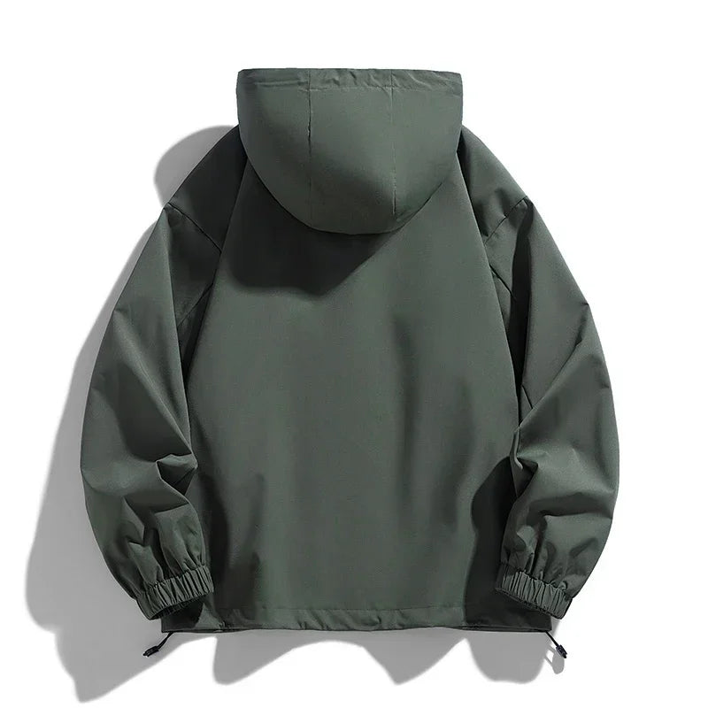 Unisex Kapuzenjacke Freizeitjacke mit Reißverschlusstaschen Schwarz