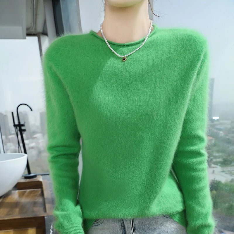 Damen Pullover Rundhals Langarm Weiches Material