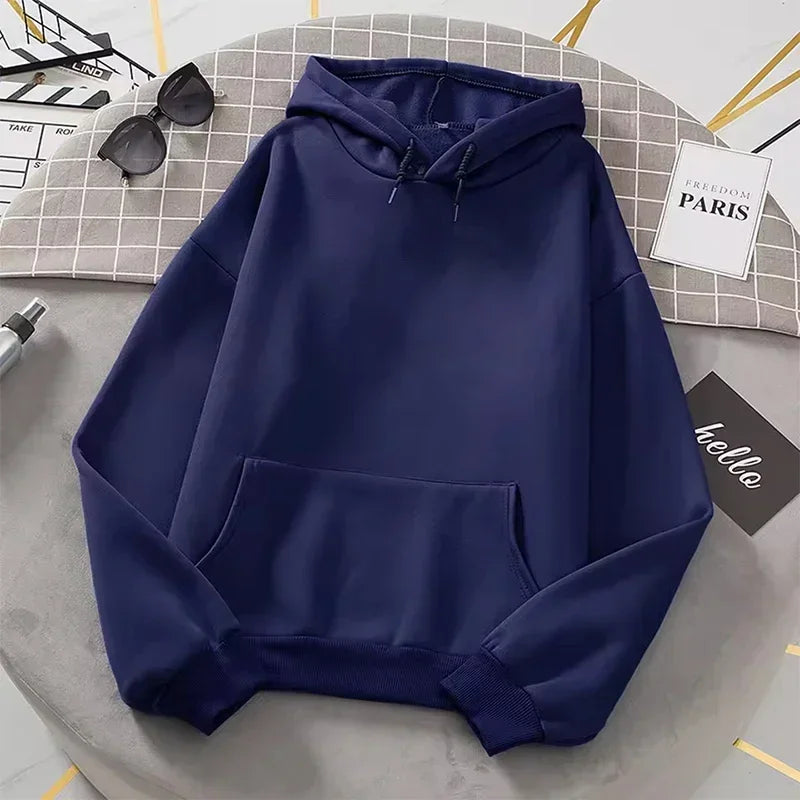 Unisexhoodie met capuchon en kangoeroezak – Effen