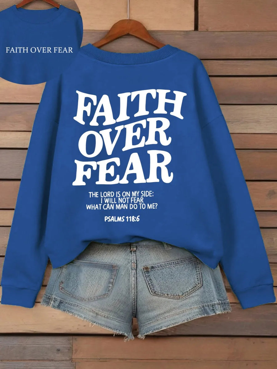 Hoodie met capuchon & tekstprint op de achterkant, lange mouwen, casual trui