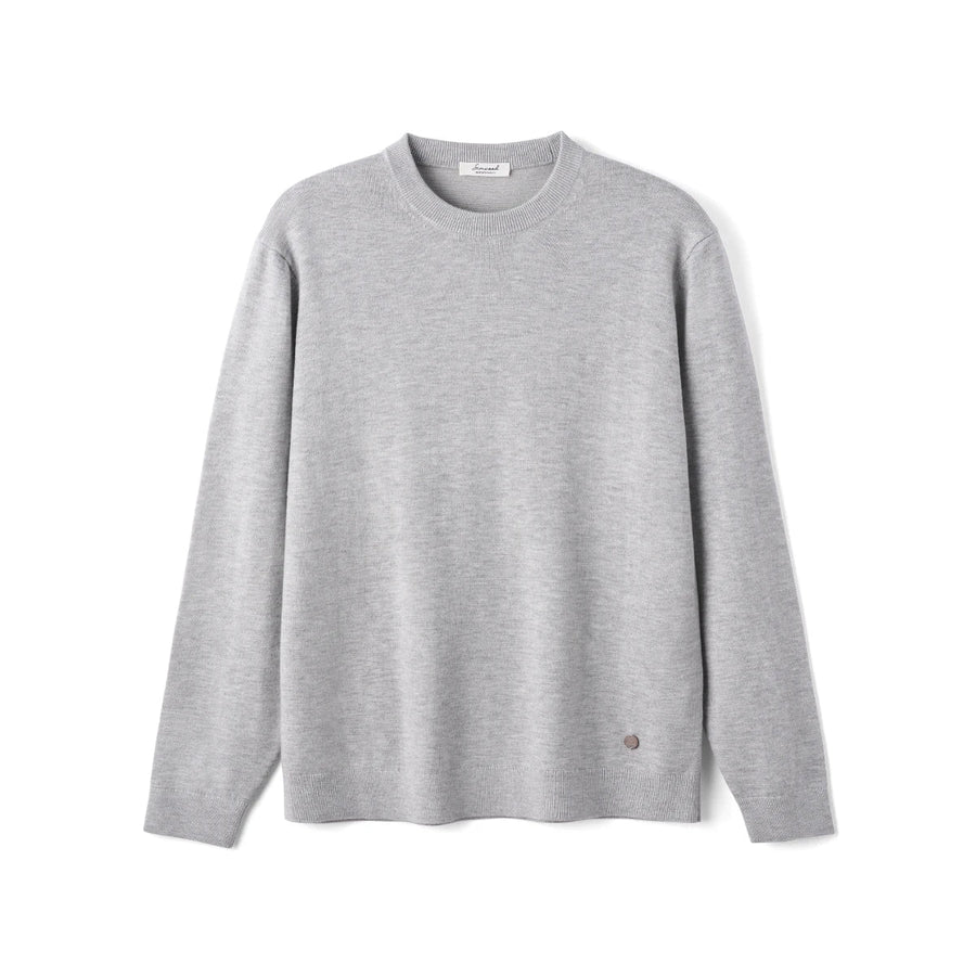 Unisex pullover met ronde hals, fijngebreid, klassiek