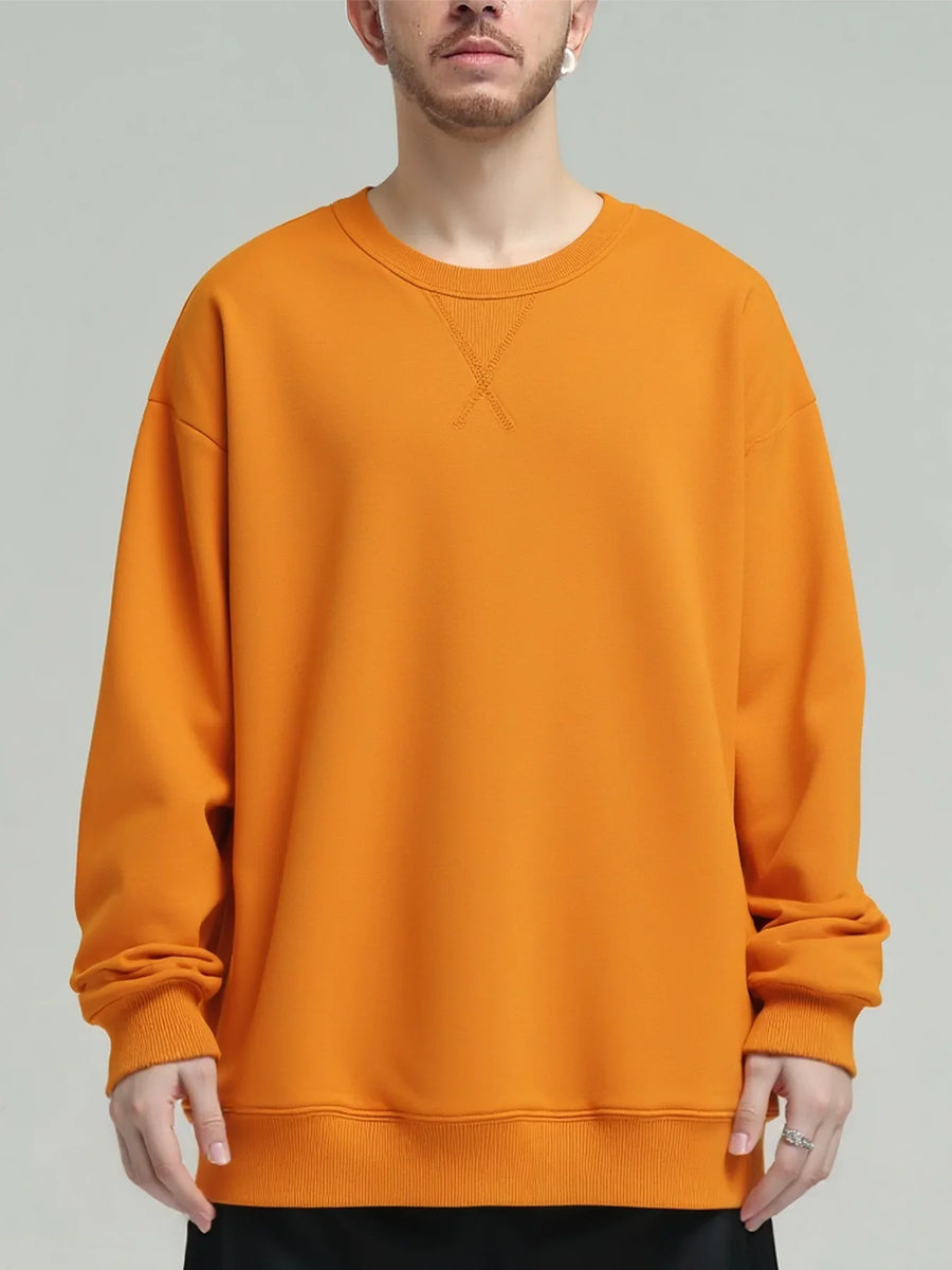 Unisex sweatshirt met ronde hals, lange mouwen, katoenmix, gemêleerd grijs