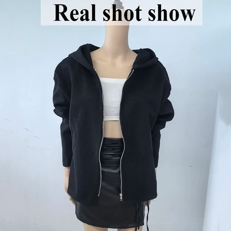 Kurze Damen Übergangsjacke mit Kapuze Beige