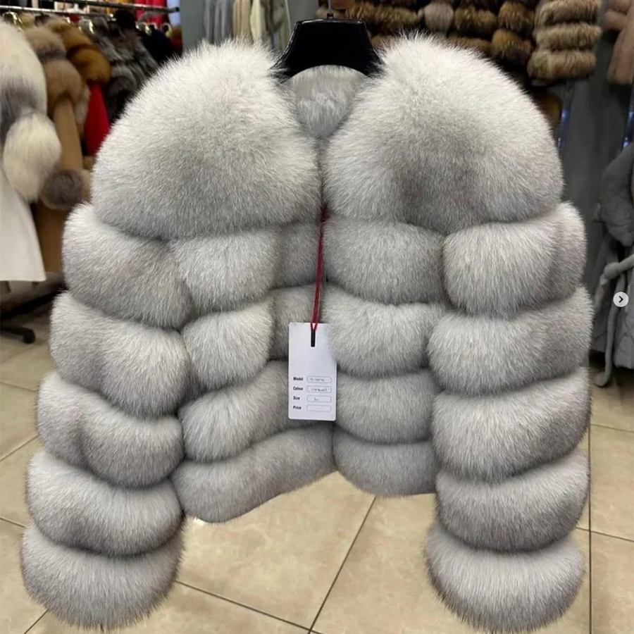Damen Kurzjacke mit Kunstfell, Winterjacke mit gerippten Ärmeln, warmer Pelzmantel