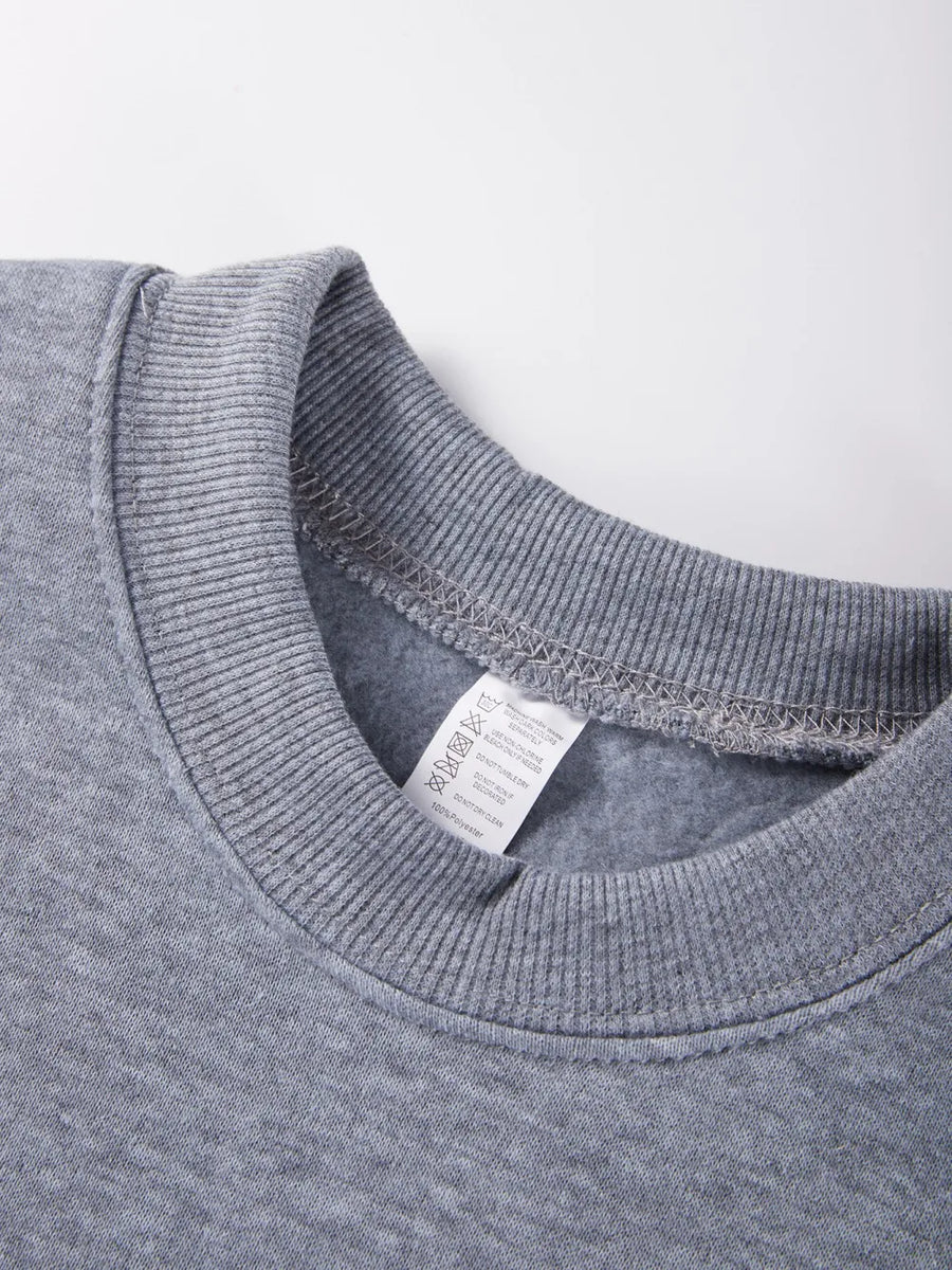 Unisex sweatshirt met lange mouwen, ronde hals en logo-opdruk, casual top
