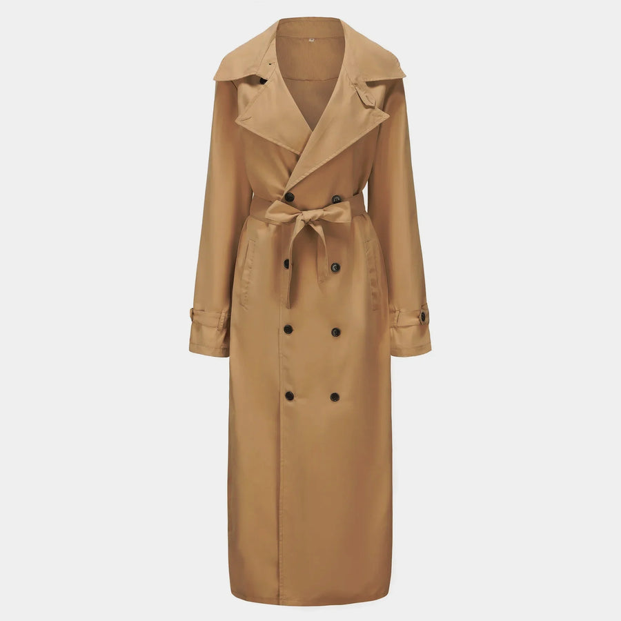 Herren Trenchcoat mit Gürtel, Doppelreiher und Reverskragen