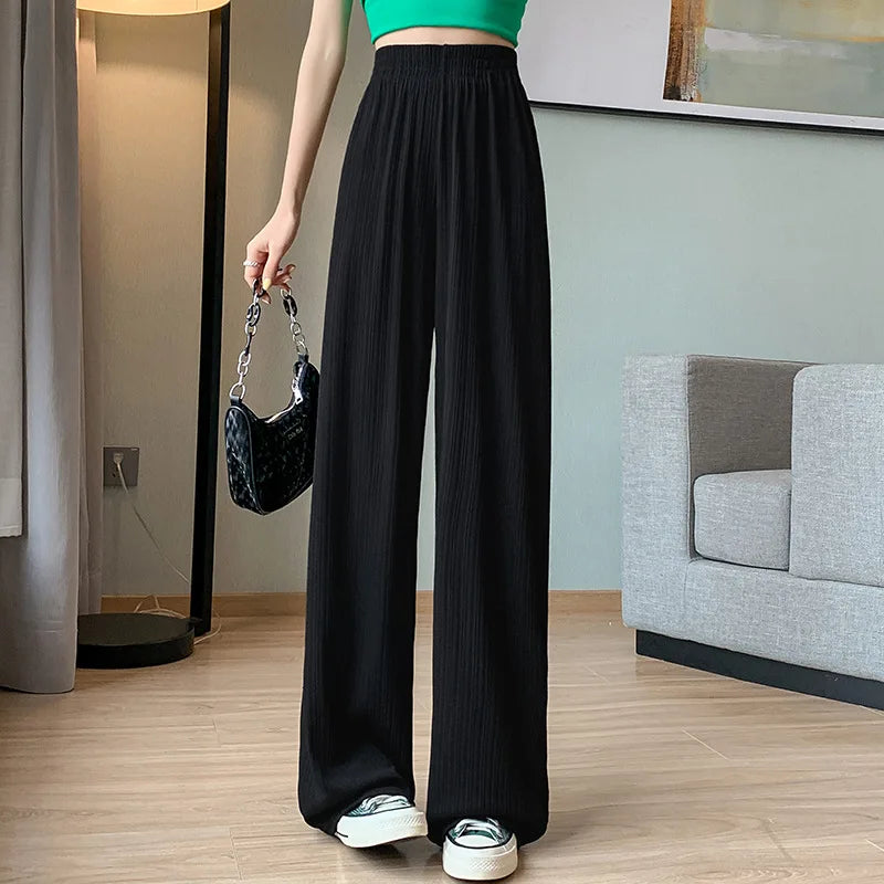 Dameswijde plissébroek met hoge taille - casual en elegant