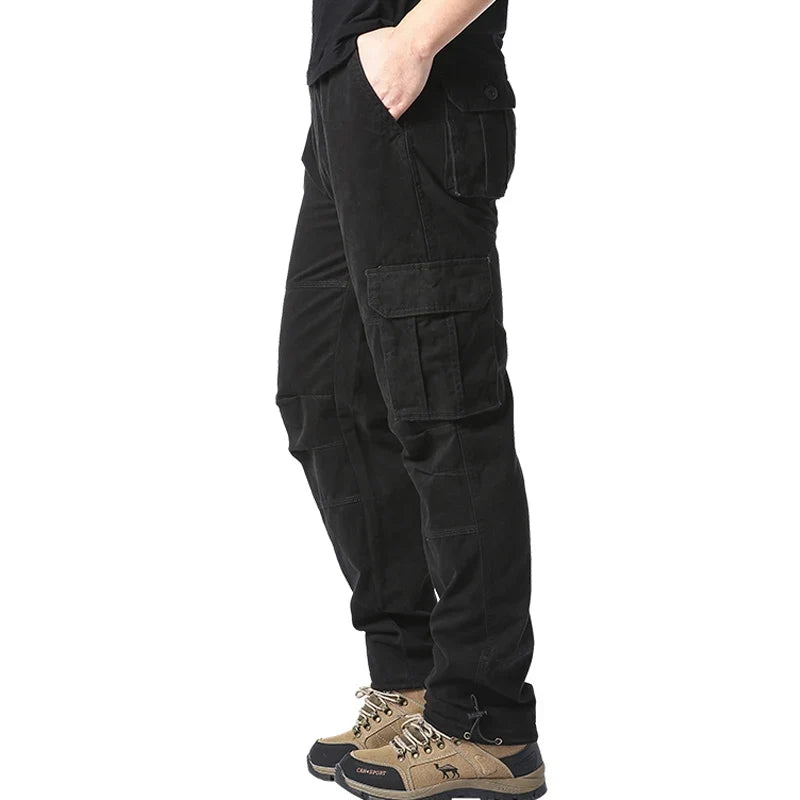 Heren cargobroek met zijzakken, regular fit vrijetijdsbroek
