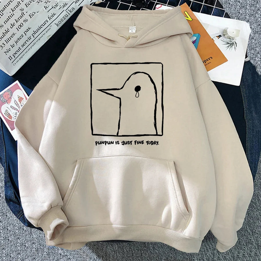 Hoodie met eendenprint en kangoeroezak - verschillende kleuren