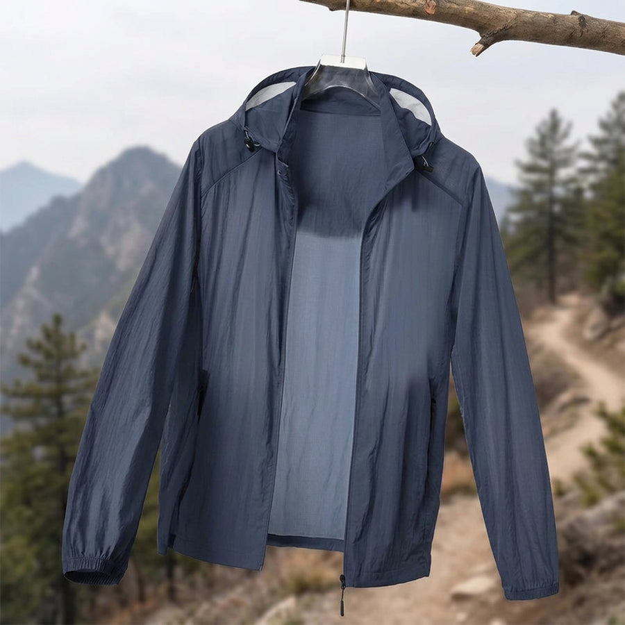 Lichte herenwindbreaker met capuchon, ademend, met rits