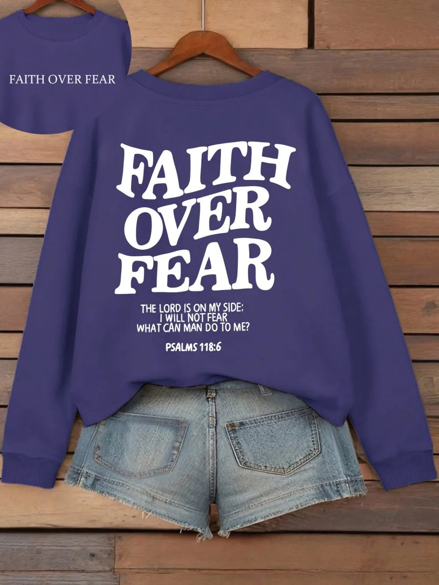 Hoodie met capuchon & tekstprint op de achterkant, lange mouwen, casual trui