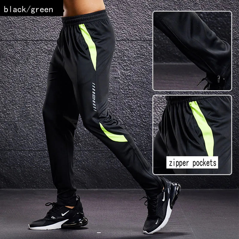 Herren Sport Trainingshose Schwarz mit Farbstreifen Jogginghose Reißverschlusstaschen
