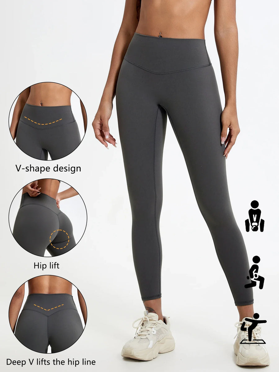 Sportlegging voor dames met hoge taille, V-design en liftend effect voor de billen