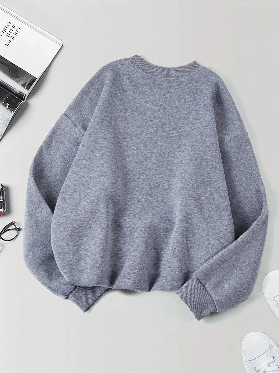 Unisex sweatshirt met lange mouwen, ronde hals en logo-opdruk, casual top