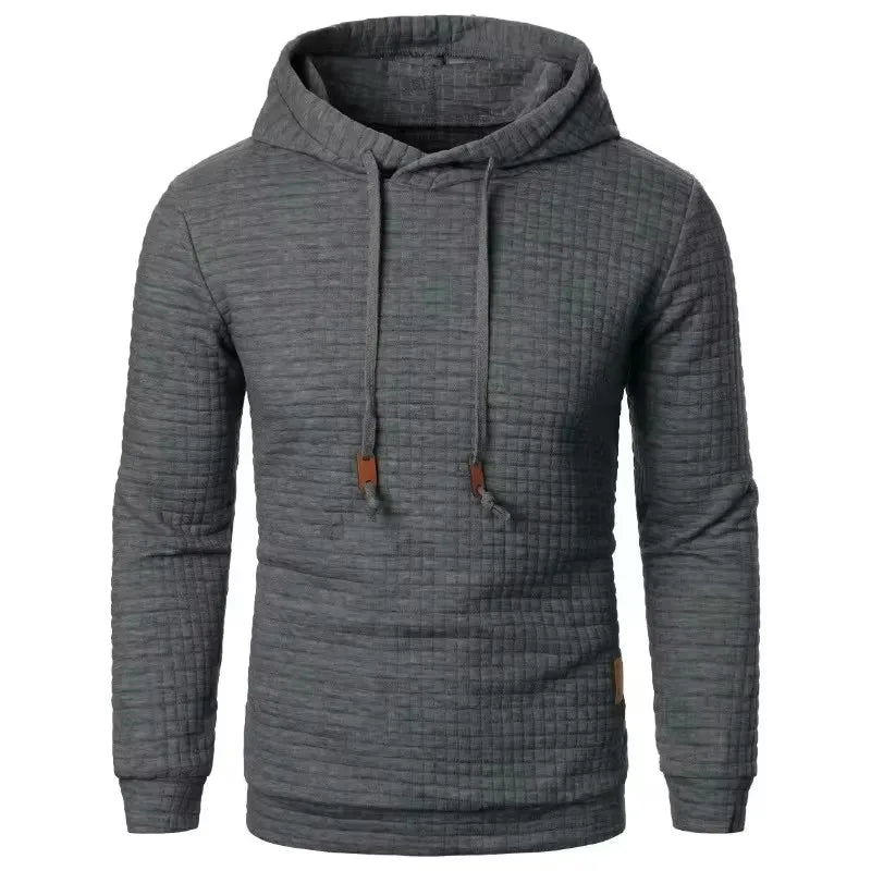 Herenhoodie met structuurpatroon en capuchon