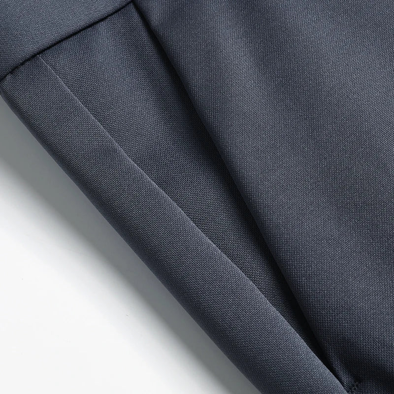 Heren stretch businessbroek donkergrijs slim fit