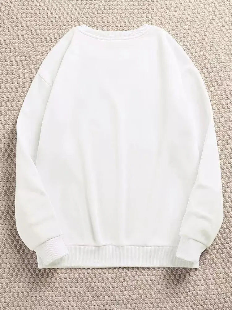 Oversized unisex sweatshirt met ronde hals, lange mouwen, effen kleur