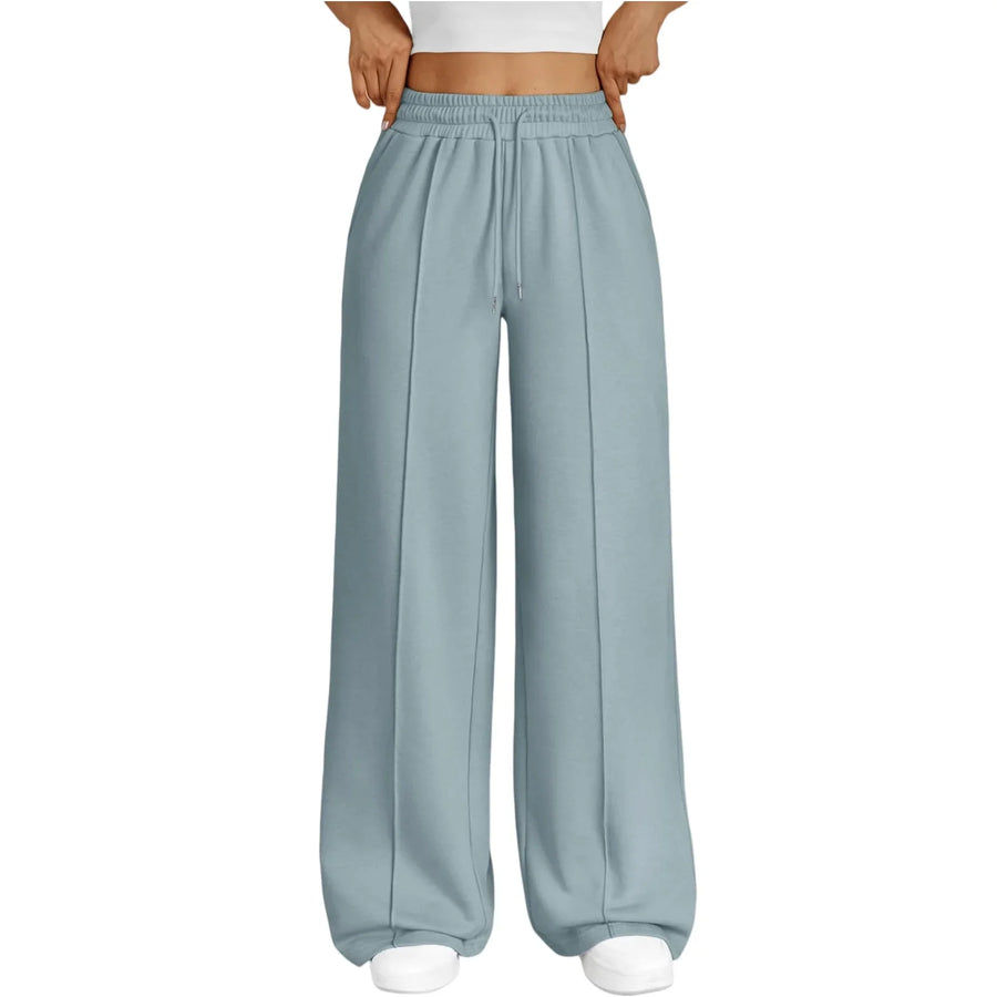 Loungewearbroek voor dames met wijde pijpen en trekkoord - verschillende kleuren