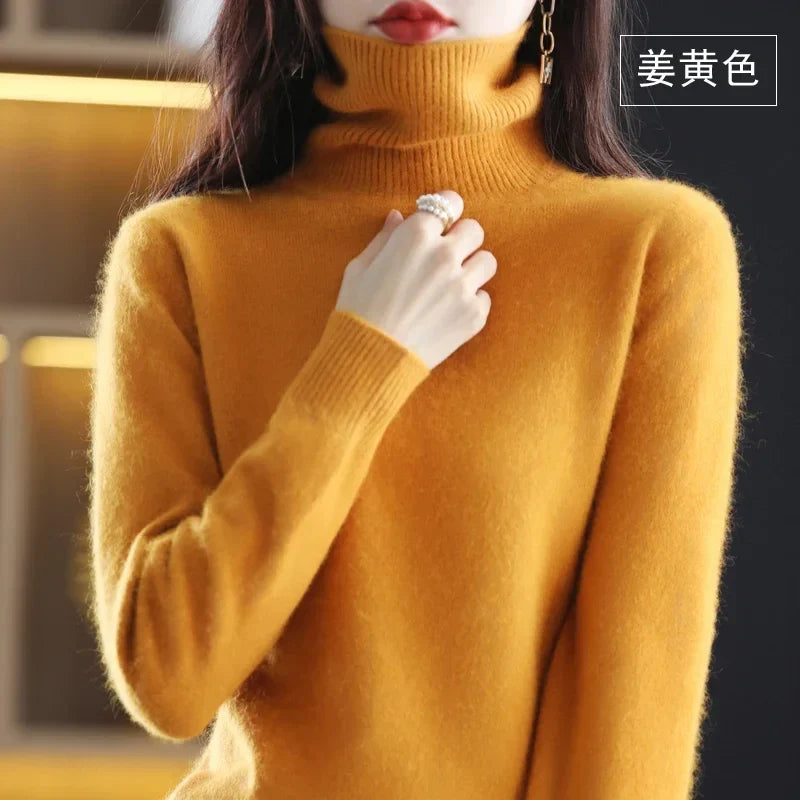 Damen Rollkragenpullover Langarm Strickpullover Weiches Material