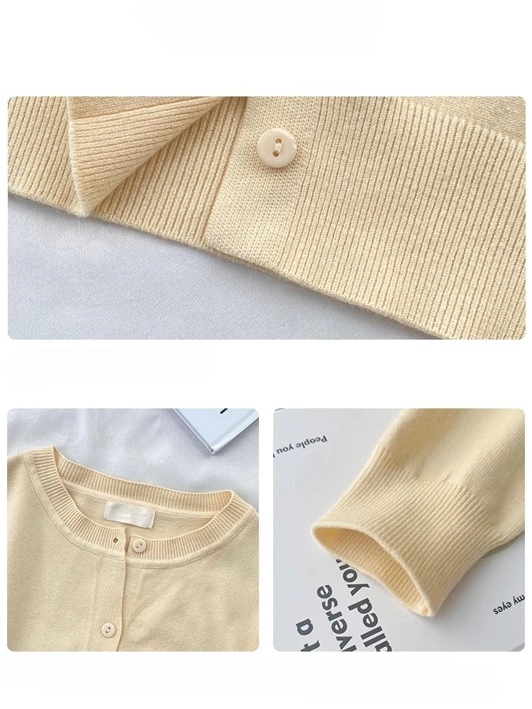 Damesvest met ronde hals en knopenlijst