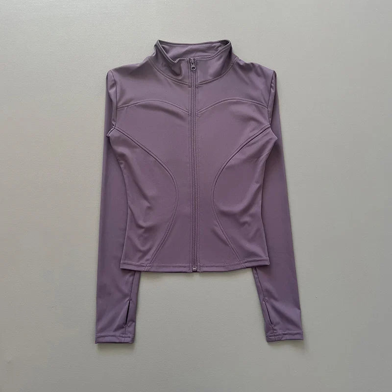 Damen Sportjacke mit Stehkragen & Reißverschluss Lange Ärmel