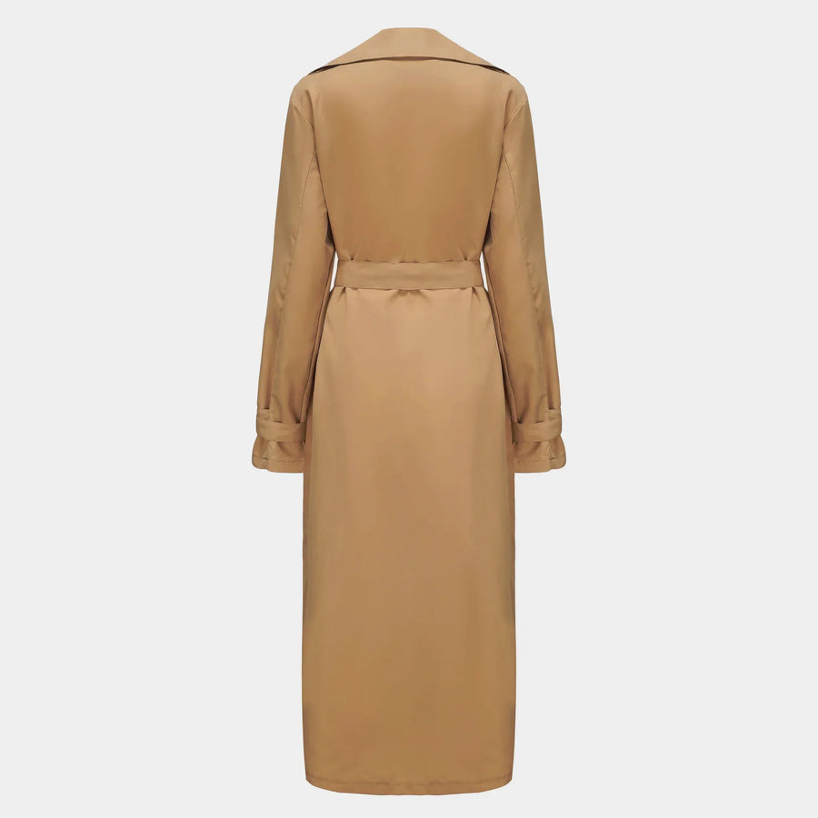 Herren Trenchcoat mit Gürtel, Doppelreiher und Reverskragen