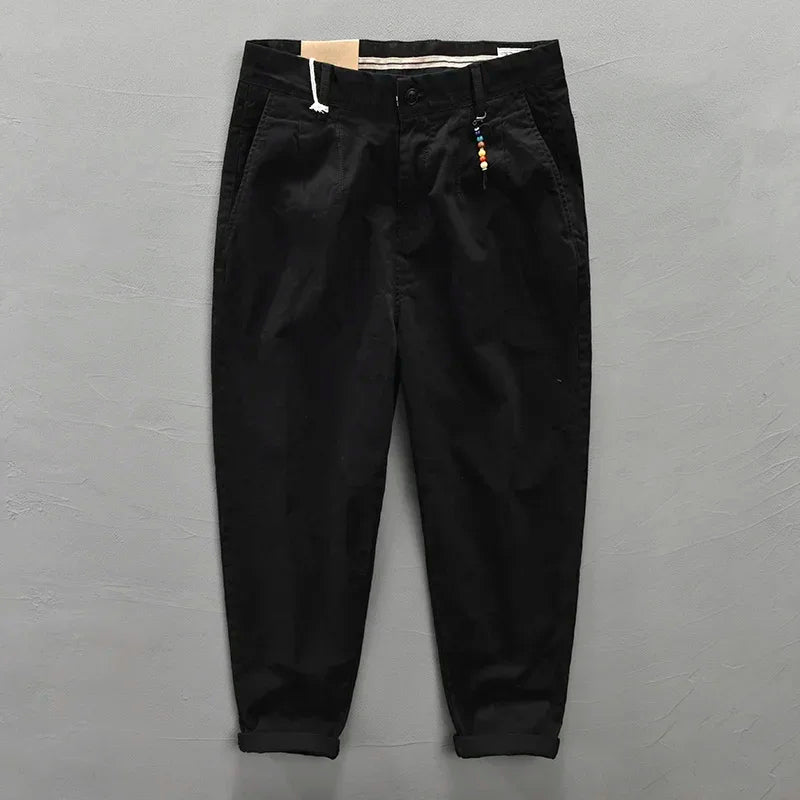 Olijfgroene chino-vrijetijdsbroek voor heren, katoenmix, casual