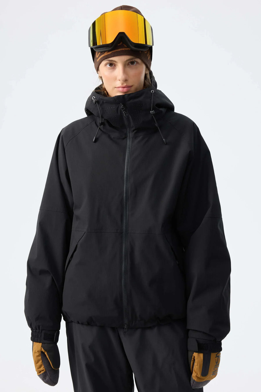 Winterjacke Kapuze Wasserdicht Atmungsaktiv Damen Skijacke Outdoorjacke Rosa
