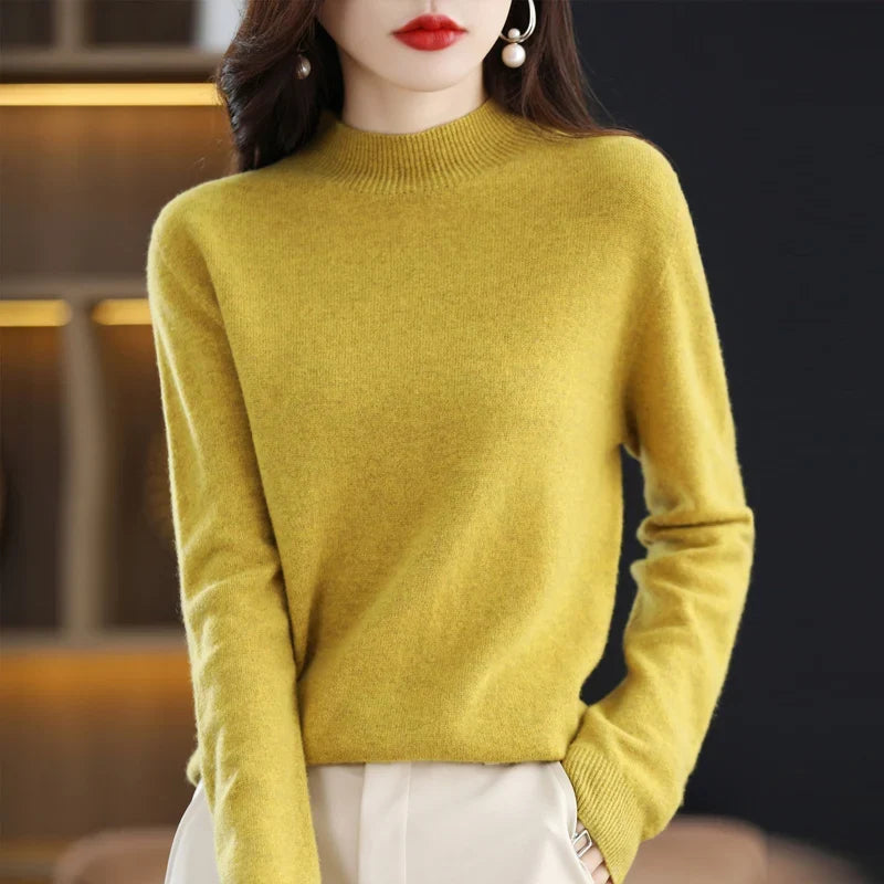 Damen Pullover mit Stehkragen Langarm
