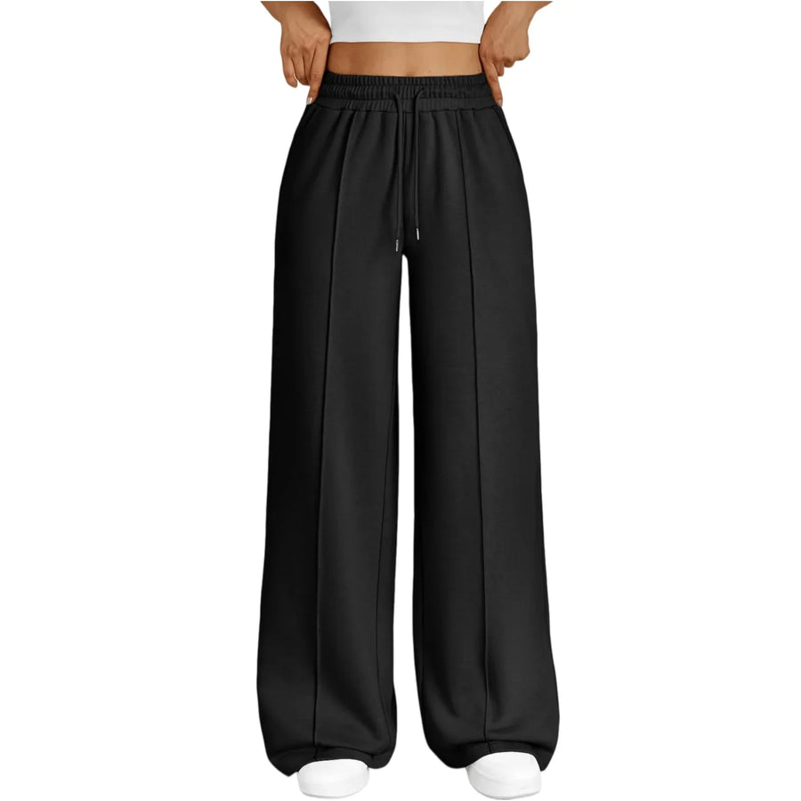 Loungewearbroek voor dames met wijde pijpen en trekkoord - verschillende kleuren